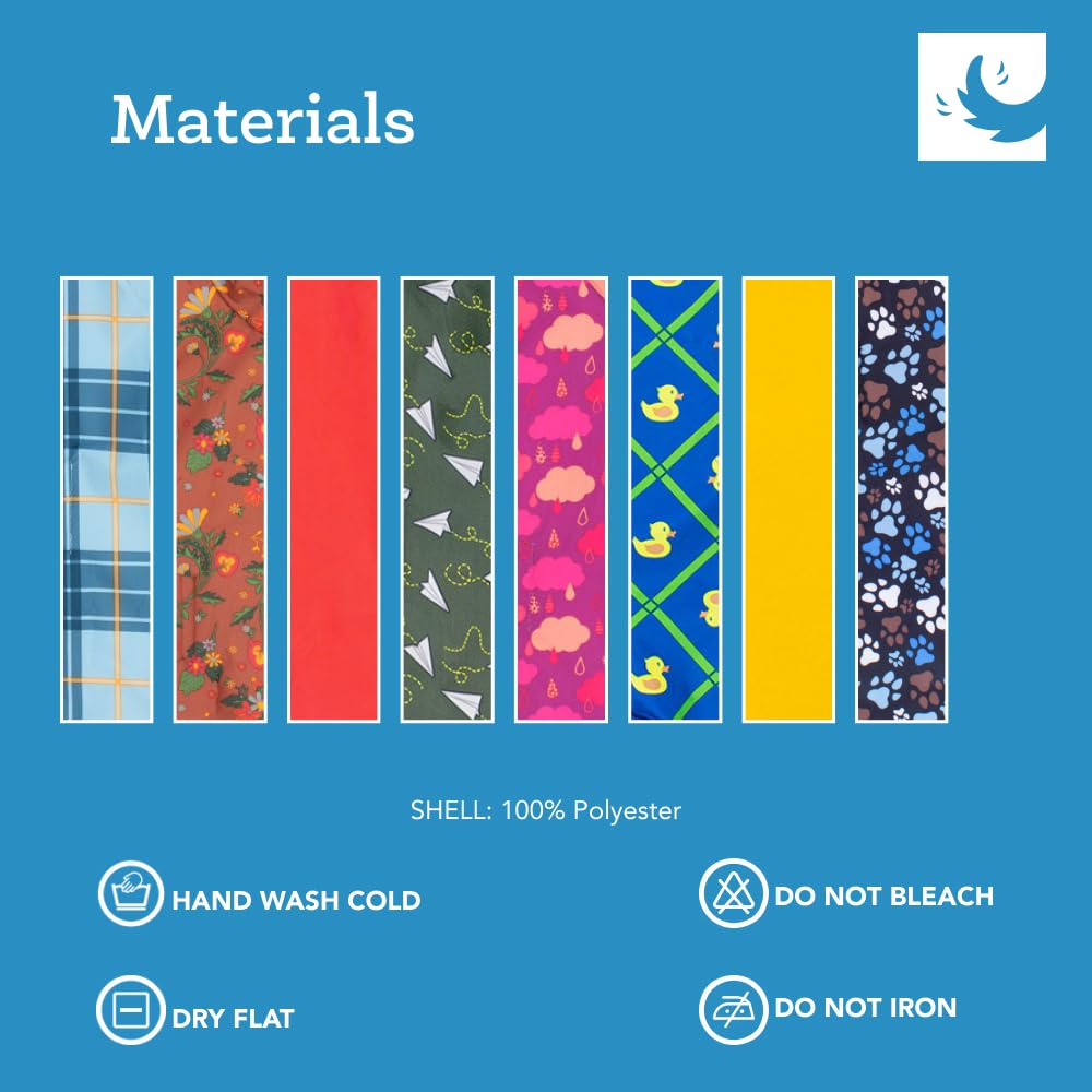 RC Pets Packable Waterproof Rain Poncho – Lightweight, Compact & Adjustable Dog Jacket | X-Large, Blue Plaid