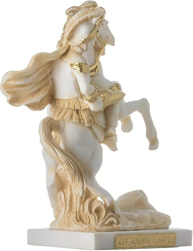 Miniatura 5 de BEAUTIFUL GREEK STATUES Alejandro el grande de Macedonia en su caballo Bucephalus Estatua tono dorado 7"