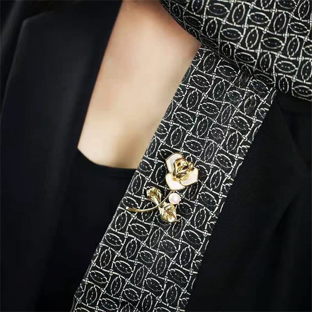 Broche de Rosa para Mujer, Broche de Flor de Perla de Concha de imitación, Chaqueta versátil, Broche para Traje, joyería de Boda, Regalo, Accesorios de Ropa