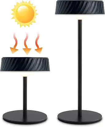 Solar Outdoor Waterproof Cordless Rechargeable Set of 2 Table Lamps