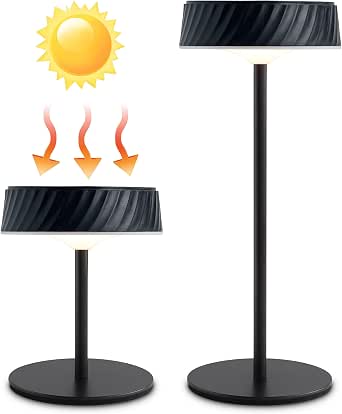 Solar Outdoor Waterproof Cordless Rechargeable Set of 2 Table Lamps