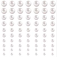 Vista 1 de Outus Pegatinas de perlas para el cabello en la cara, autoadhesivas, accesorios de gemas para el cabello, hojas de calcomanías de perlas para boda