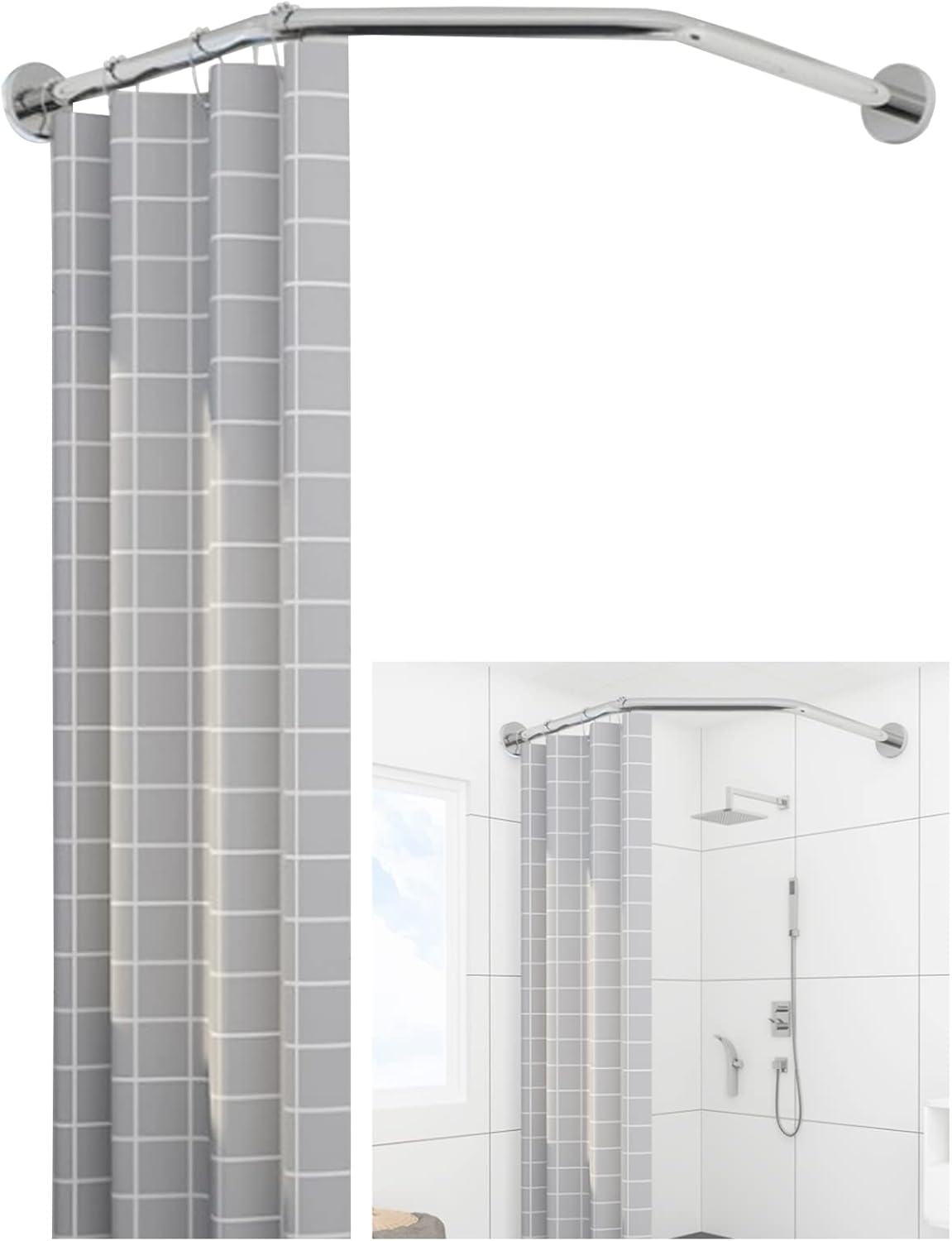 Tension Shower Curtain Rod, Curved Shower Curtain Rod for