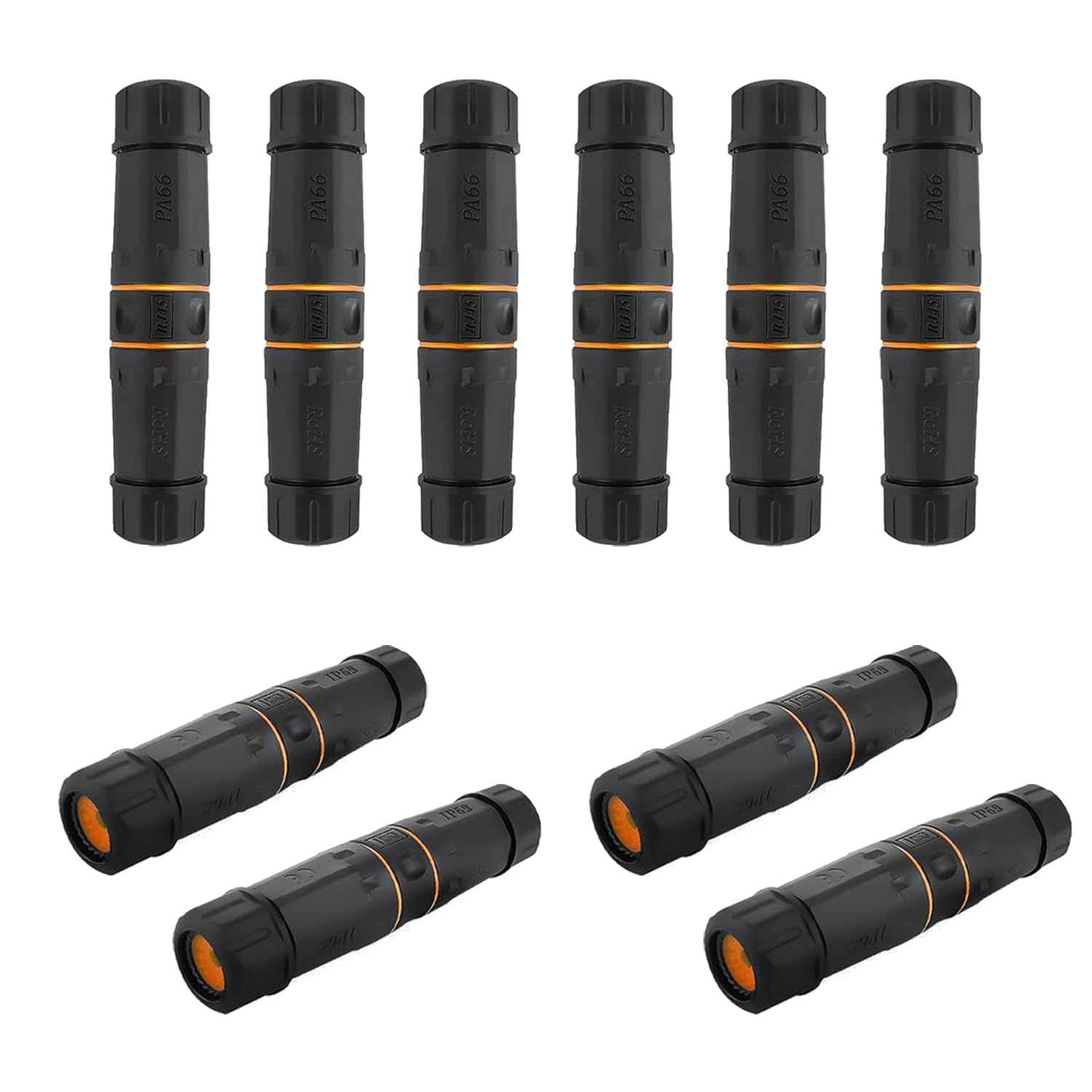 IP68 Waterproof CAT6A RJ45 Coupler 10 GB Shielded Pure Copper Ethernet Coupler, IP68 Waterproof Ethernet Outdoor LAN Cable Connector for Cat5/Cat6/Cat6A/Cat7/Cat8 Ethernet Cable (10 PCS Female)