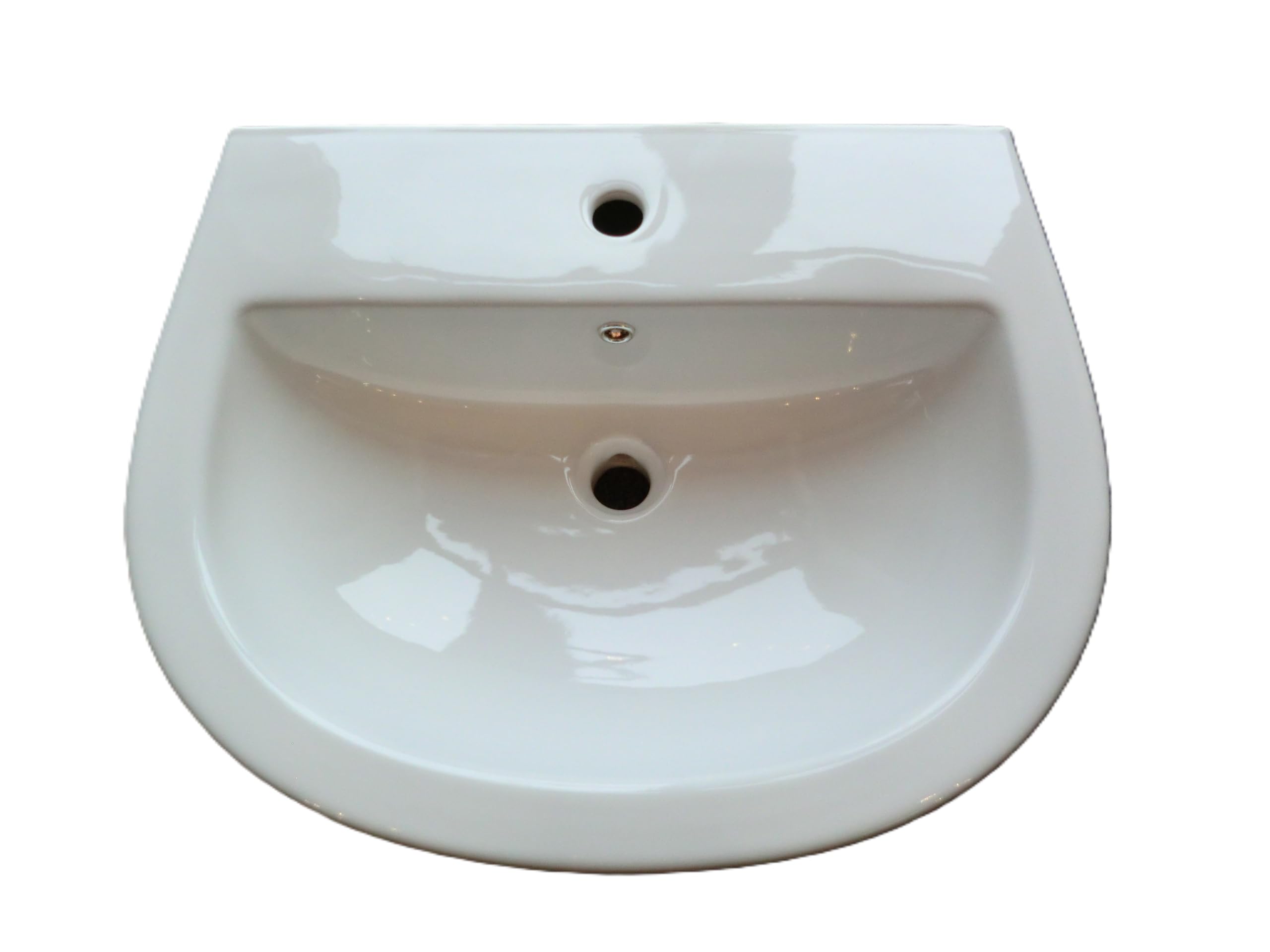 Waschbecken mit BEST CLEAN Oberflächenbeschichtung, 60 cm breit, weiß mit Hahnloch, Waschtisch aus Keramik