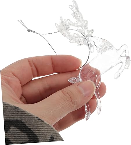 Miniatura 6 de Abaodam 3 piezas de ciervos colgante de Navidad decoración de venado volador adorno acrílico reno estatuilla colgante de alce decoración de alce