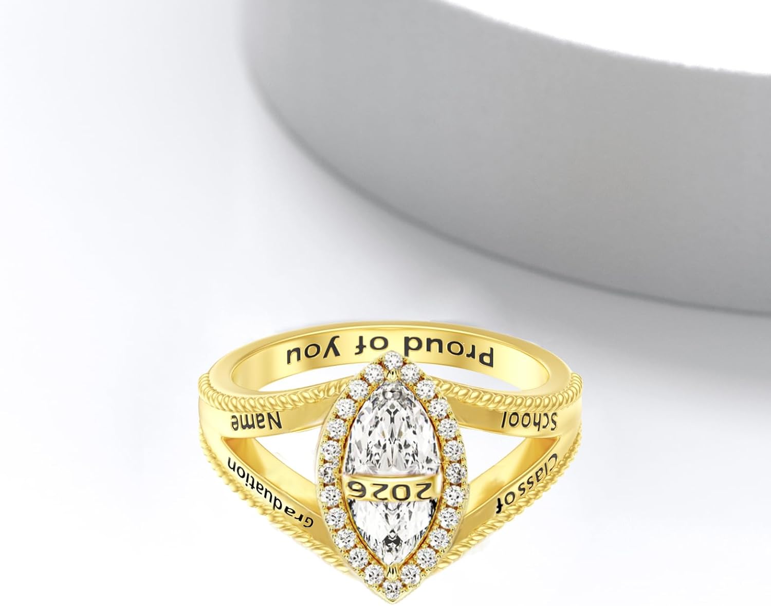 Customized 2025 Class Ring with Birthstone 925 Sterling Silver/10K 14K 18K Gold Personalied High School College University Graduation Rings for Women Her Student Anniversary Graduation Gift