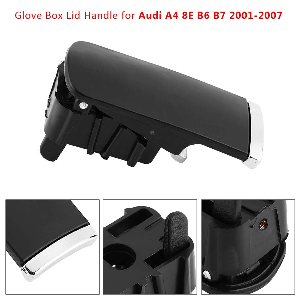 Cómoda Manija de la Tapa de la Guantera Táctil para 8E B6 B7 2001-2007, Hecha de ABS, Fácil Instalación, Adecuada para Automóviles