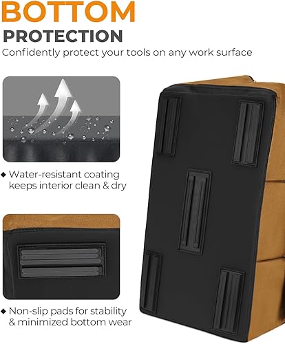 Miniatura 3 de Bolsa de herramientas resistente de 14 pulgadas, 42 bolsillos portátil vacía caja de herramientas organizadora, organización de caja de herramientas