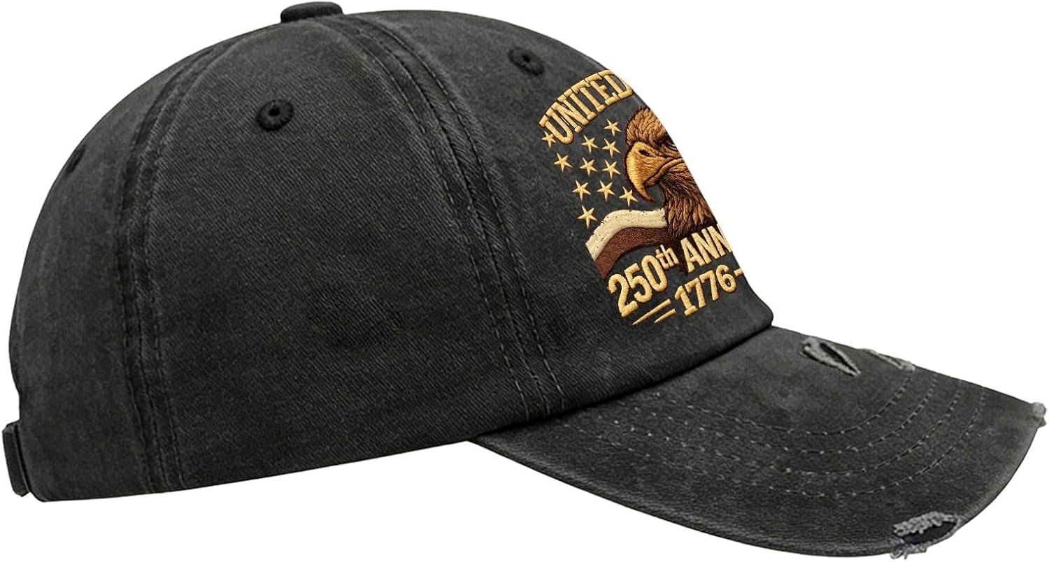 United States 250th Anniversary Hat, 1776-2026 American Eagless Hat for Women Vintage Washed Distressed Baseball Caps - Image 3