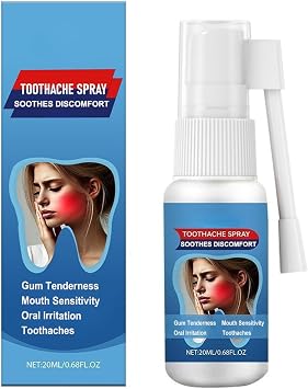 Toothache Relief Spray - Soothes Gum Fast, Improves Dryness, Mint & Chamomile Formula, Portable Oral Care for Adults 0.68FL.OZ