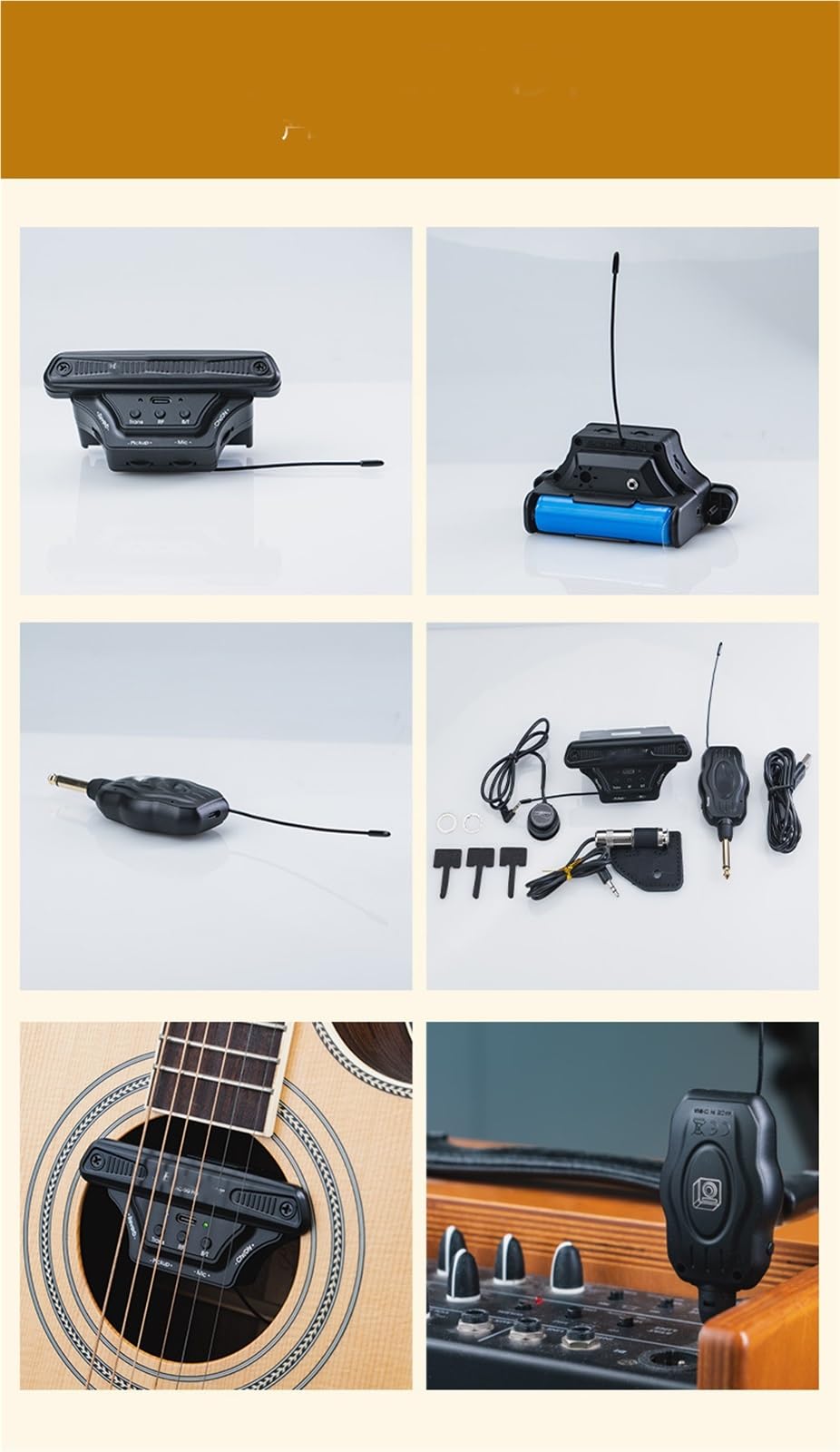 Pickup Chitarra Acustica Pickup per buca acustica per chitarra acustica nero opaco folk da esterno