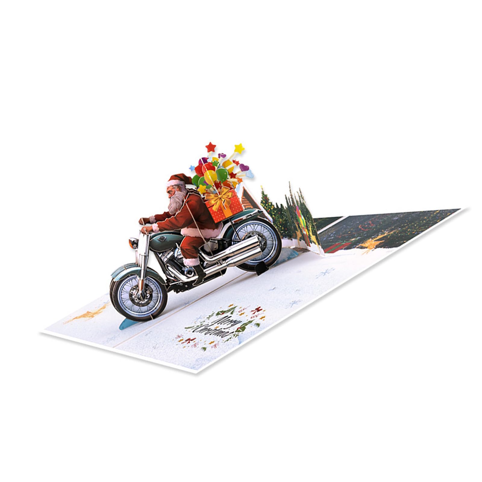 Kalttoy Christmas Greeting Card with Envelope Snowmobile Paper Sculpture Christmas Invitation Cards for Kid Adult Men Women Card with Snowmobile