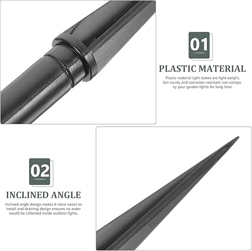 Miniatura 7 de Toddmomy Estaca de repuesto de metal para luces solares, estacas de luz solar LED al aire libre para jardines, patio, camino, césped, lámparas de