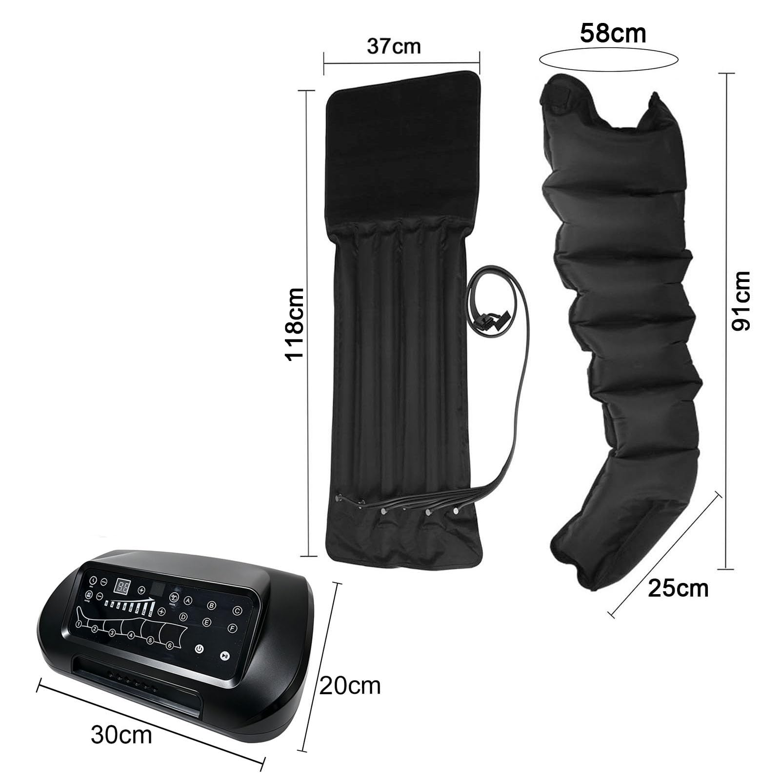 Pressoterapia Linfodrenaggio Professionale, Pressoterapia Gambe E Addome Braccia per Casa con Display Touch Screen E 6 Programmi di Massaggio, Massaggiatore Elettrico 6 Camere