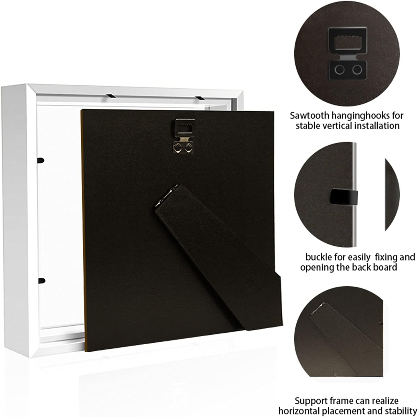 Shadow Box Frame 10x10 with Letter Stickers, 3D Picture Frame, Display Case Box for Memorabilia, Baby Items, Wedding Memories, Crafts, Tickets and Photos (2Pcs-White, 10x10)