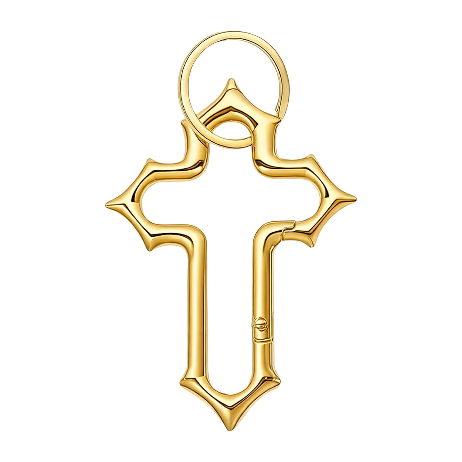 Laikoutd Unisex Gold Religious Gothic Crucifix Carabiner Ornament Special Occasions Wedding Secure Carabiner