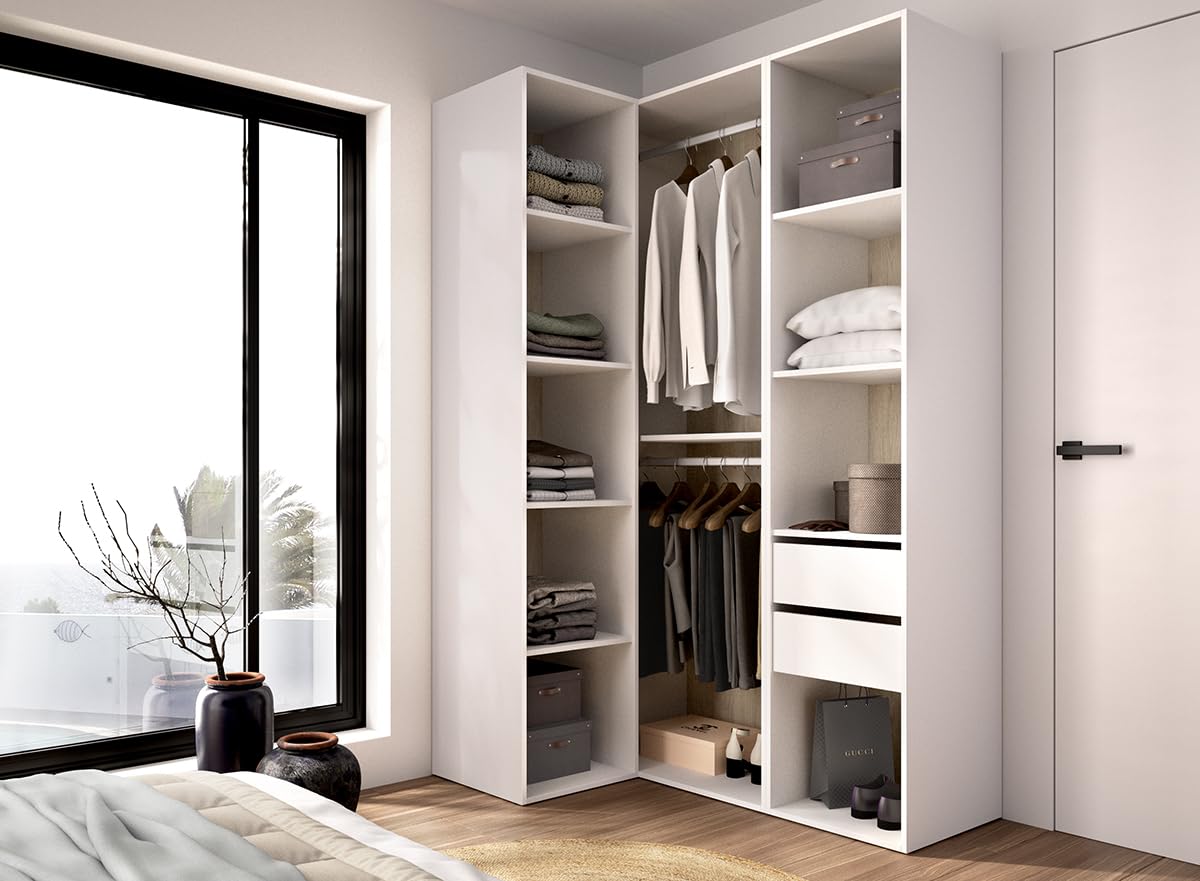 DEKIT Grupo RIMOBEL-Conjunto Armario-VESTIDOR Rincon con Trasera Reversible