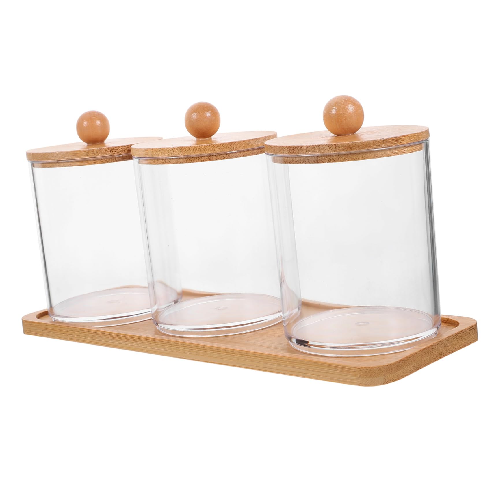 Alipis 4 Juegos De Caja De Almacenamiento De Maquillaje Aparadores Bolas De Algodón Taburete De Tocador Frascos De Bolas De Algodón Transparentes Botes De as De Organizador De
