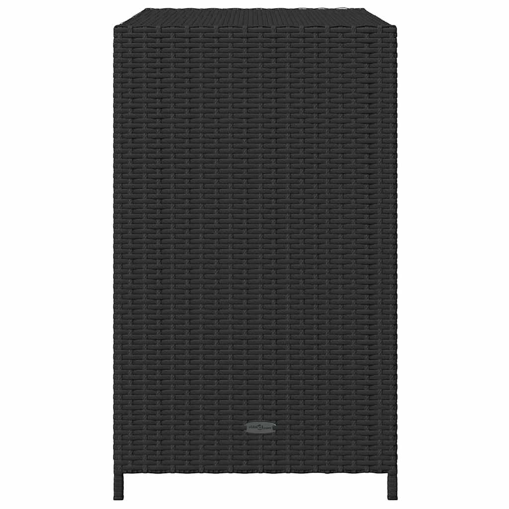 Generico Armadietto Portaoggetti da Giardino Polyrattan Nero 83x45x76 cm