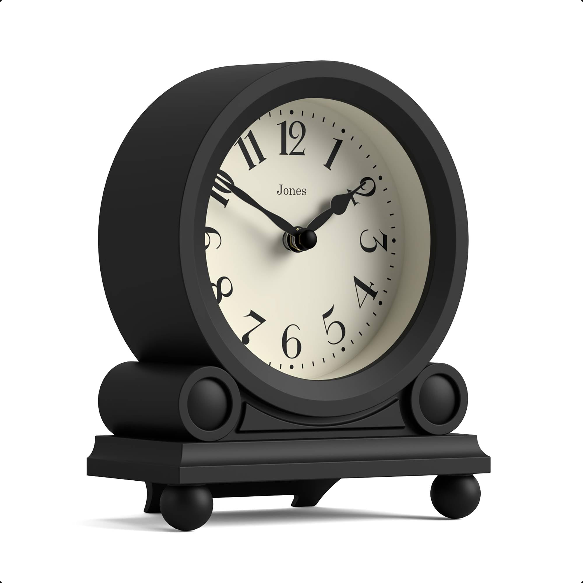 Jones Clocks Black Jones Clocks® Maida Vale Mantel Clock | Small Traditional Desk Clock | | Pretty & Charming Ideal For Mantelpiece, Bookshelf Or Bedside