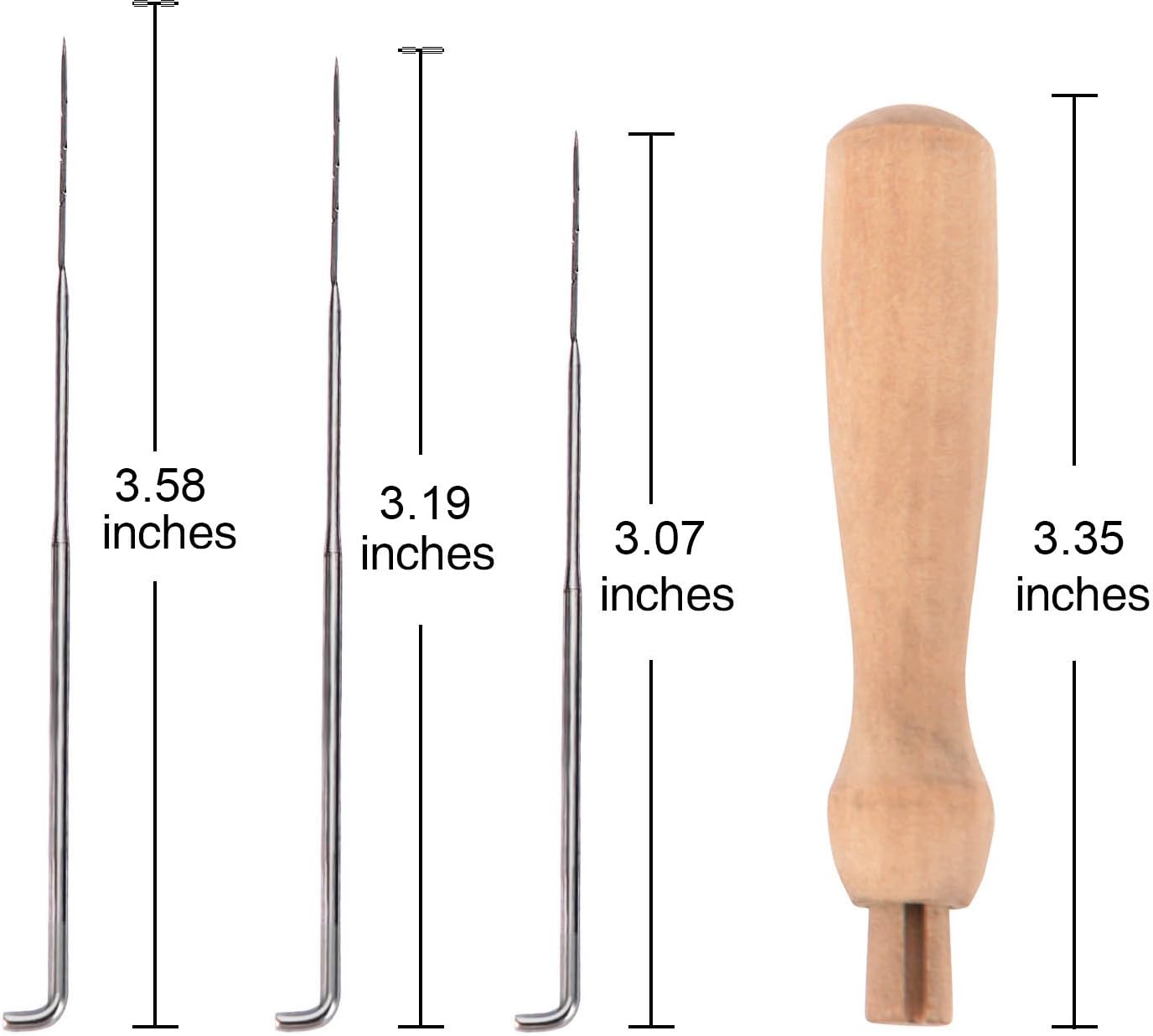 eBoot 60 Pieces 3 Sizes Felting Needles Wool Felt Tools with 3 Pieces Clear Bottles and 3 Pieces Wooden Handles