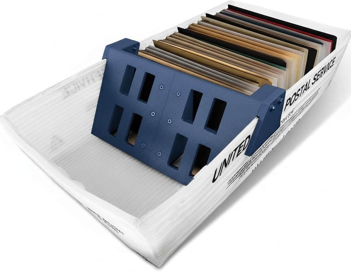 Mail Pusher for DPS Trays - Letter Organizer - Compatible with USPS Trays - Prevents Mail from Sliding During delivery - Suitable for Standard DPS - Blue