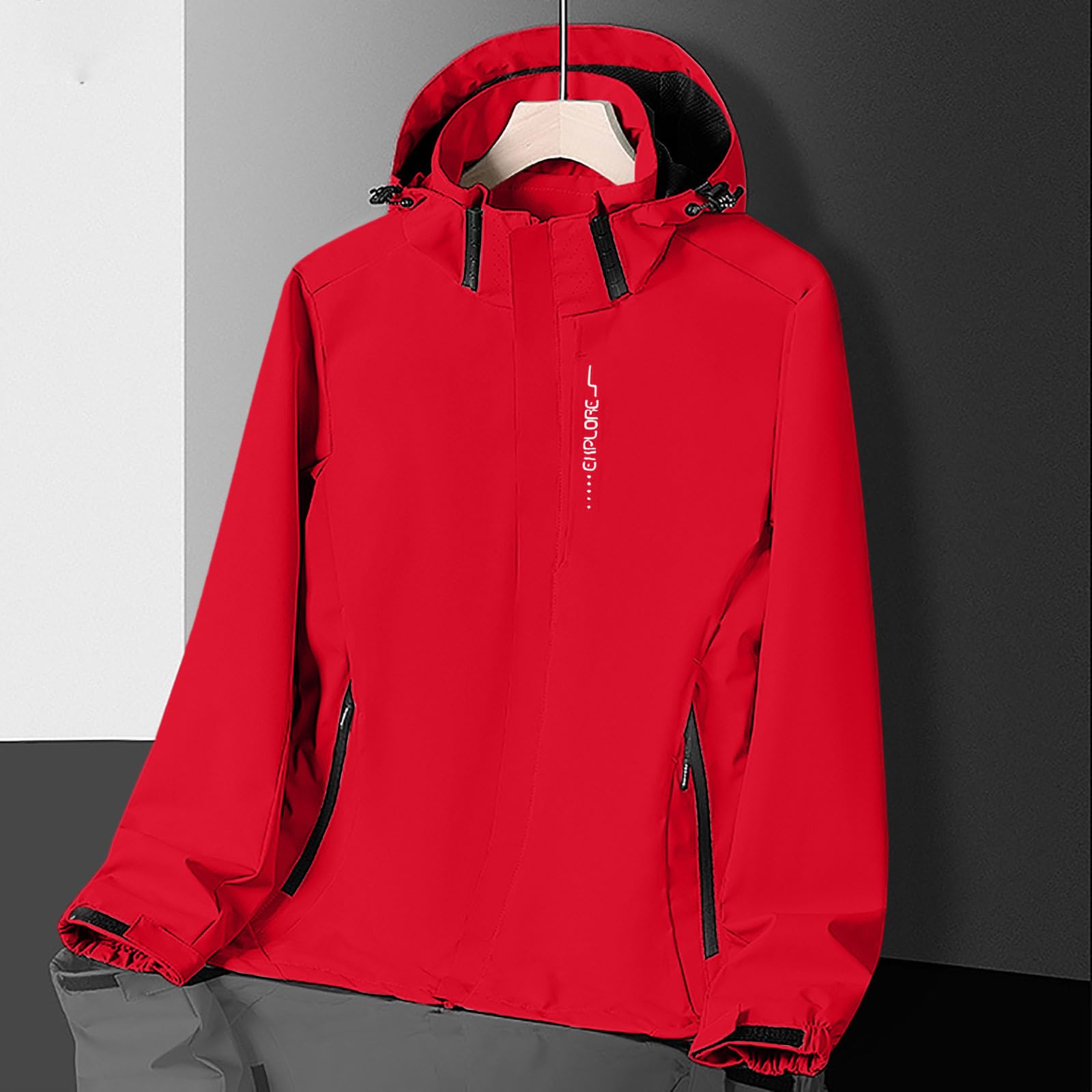 Générique Impermeable Femme Veste de Pluie Parka avec Capuche Manteaux Coupe Vent Manteau Léger Classique Outwear Randonnée Veste D'Extérieur Blouson Softshell Montagne Jacket