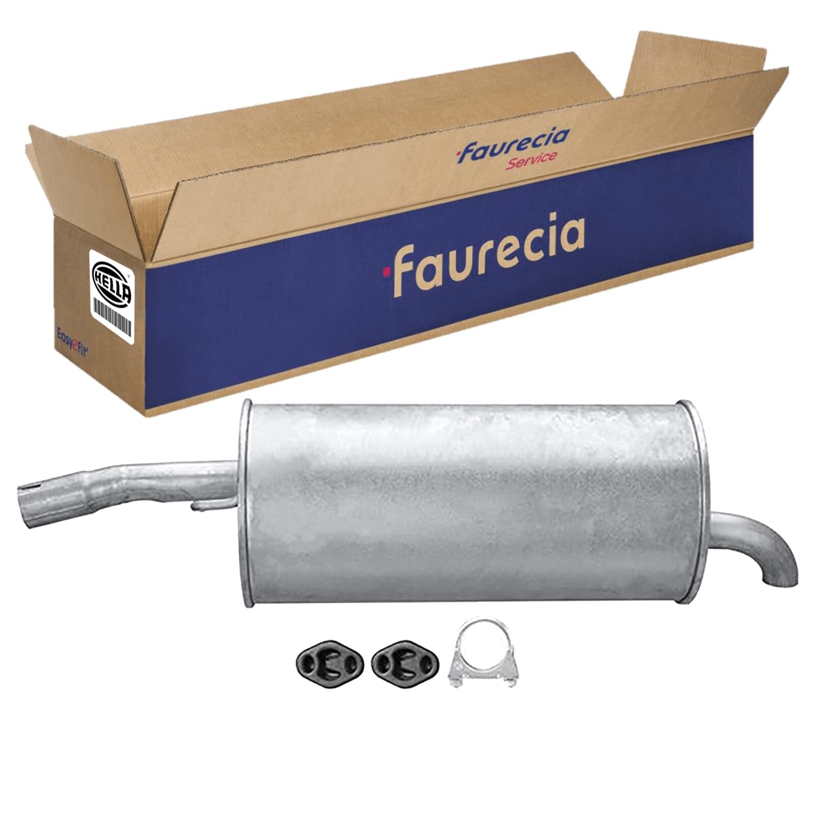 HELLA 8LD 366 030-131 Tłumik końcowy - Easy2Fit® Kit - z tyłu - jednoczęściowy - Komplet z elementami do montażu