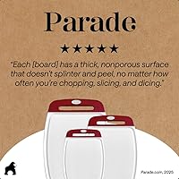 Vista 9 de La tabla para cortar original GORILLA GRIP (TM), antiderrapante, reversible para cortar y servir queso. Potente tecnología de agarre, sin BPA