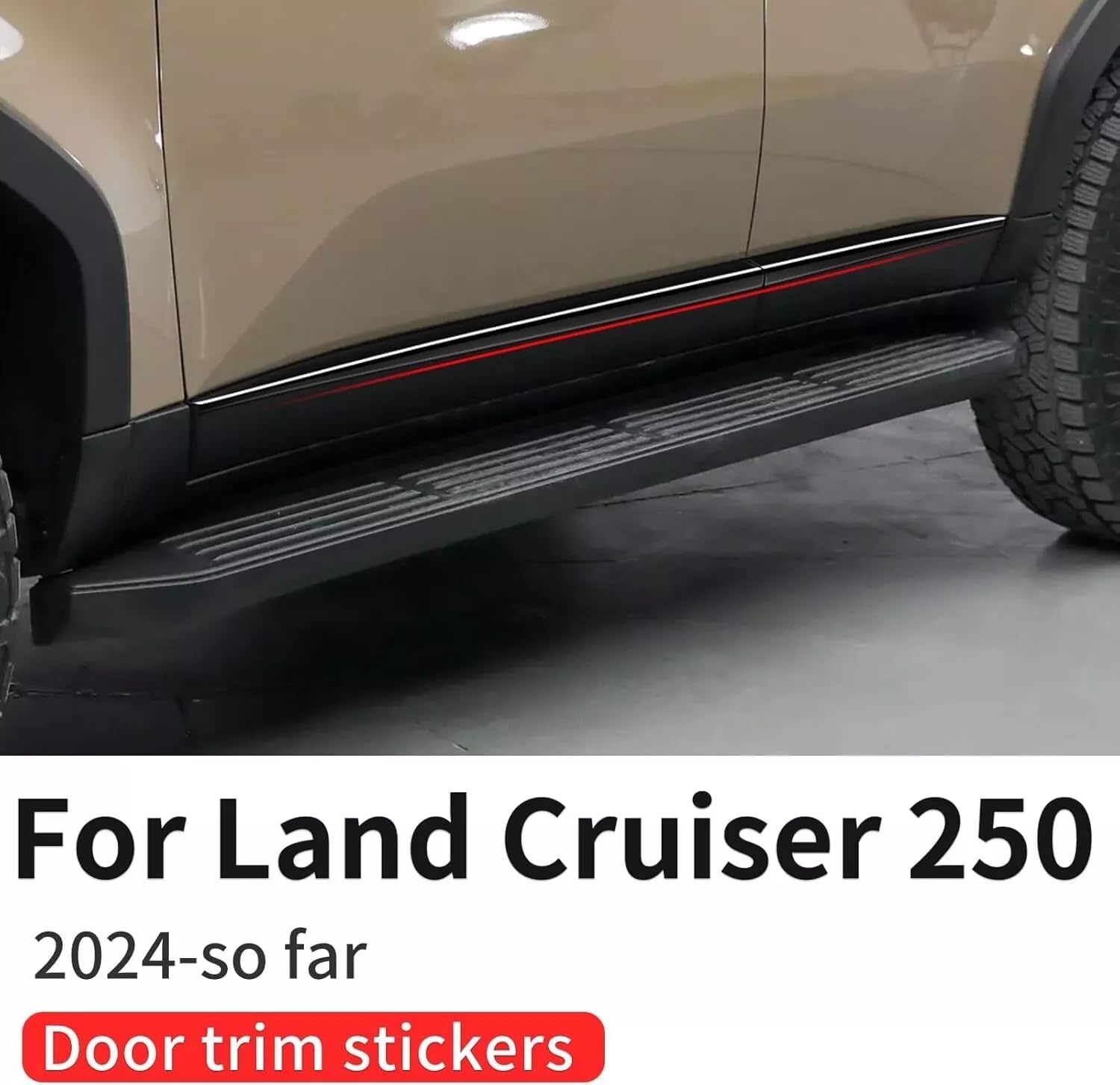 Car Side Skirt Door Side Line Garnish Body Trim Fit for Land Cruiser Prado J250 2024
