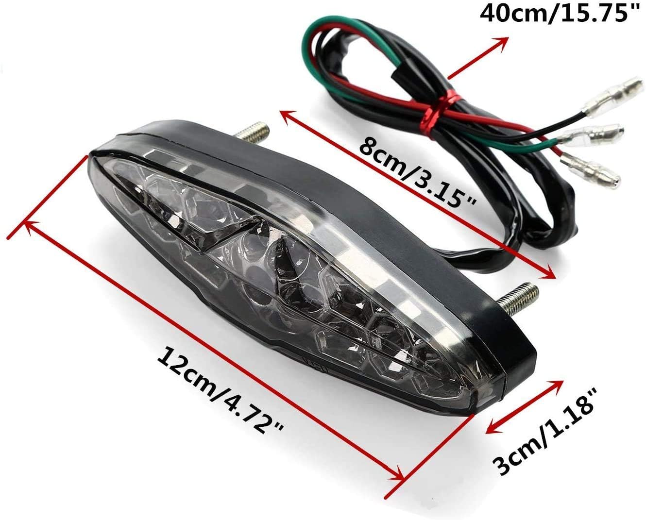 CICMOD Motorcycle Led Brake Running Tail Light 12V Universal for Quad ATV Dirt Bike Custom Chopper
