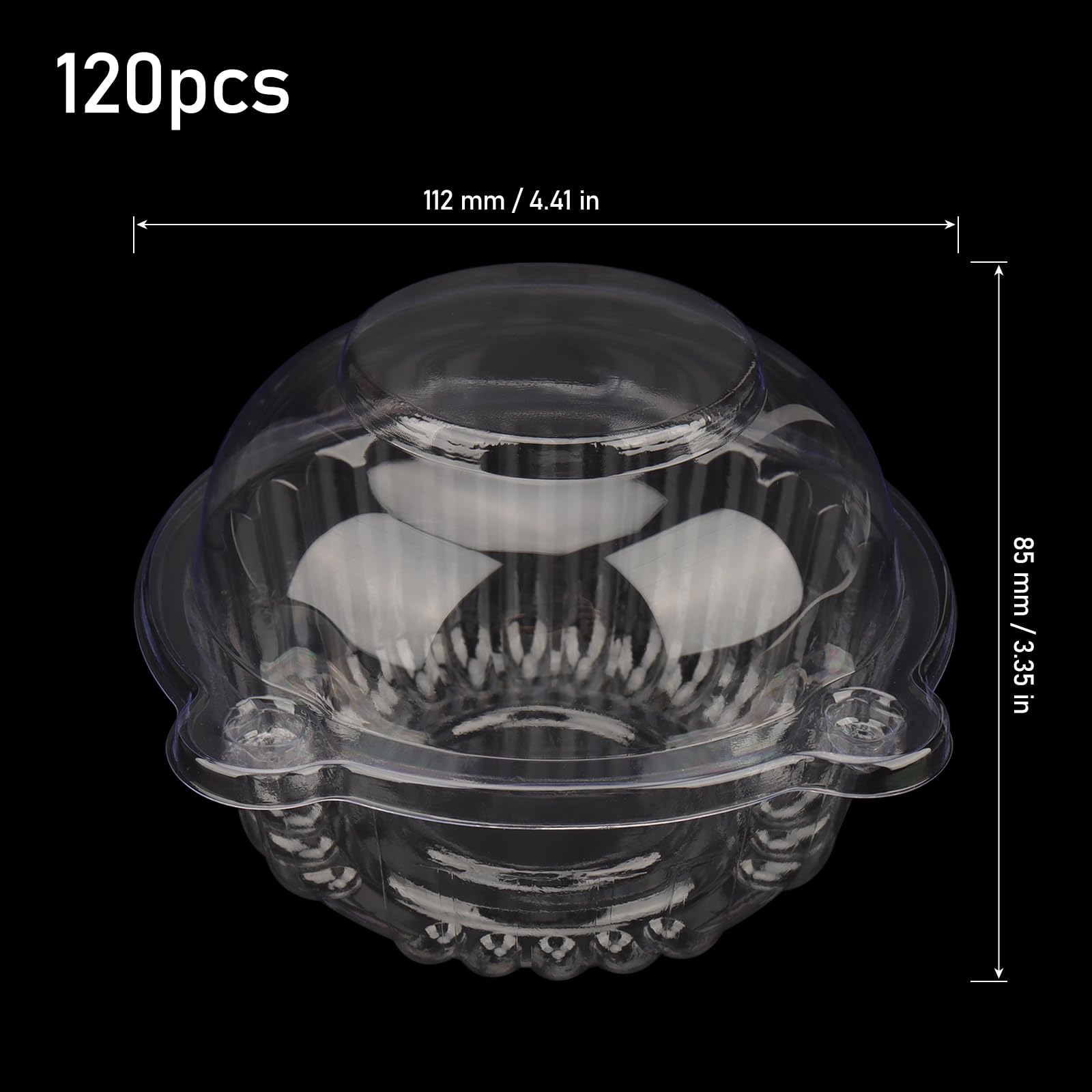 120 Confezioni Porta Cupcake Trasparenti Impilabili | Foodiejoy | Contenitori Monouso In Plastica Senza BPA Per Muffin Decorati - 4
