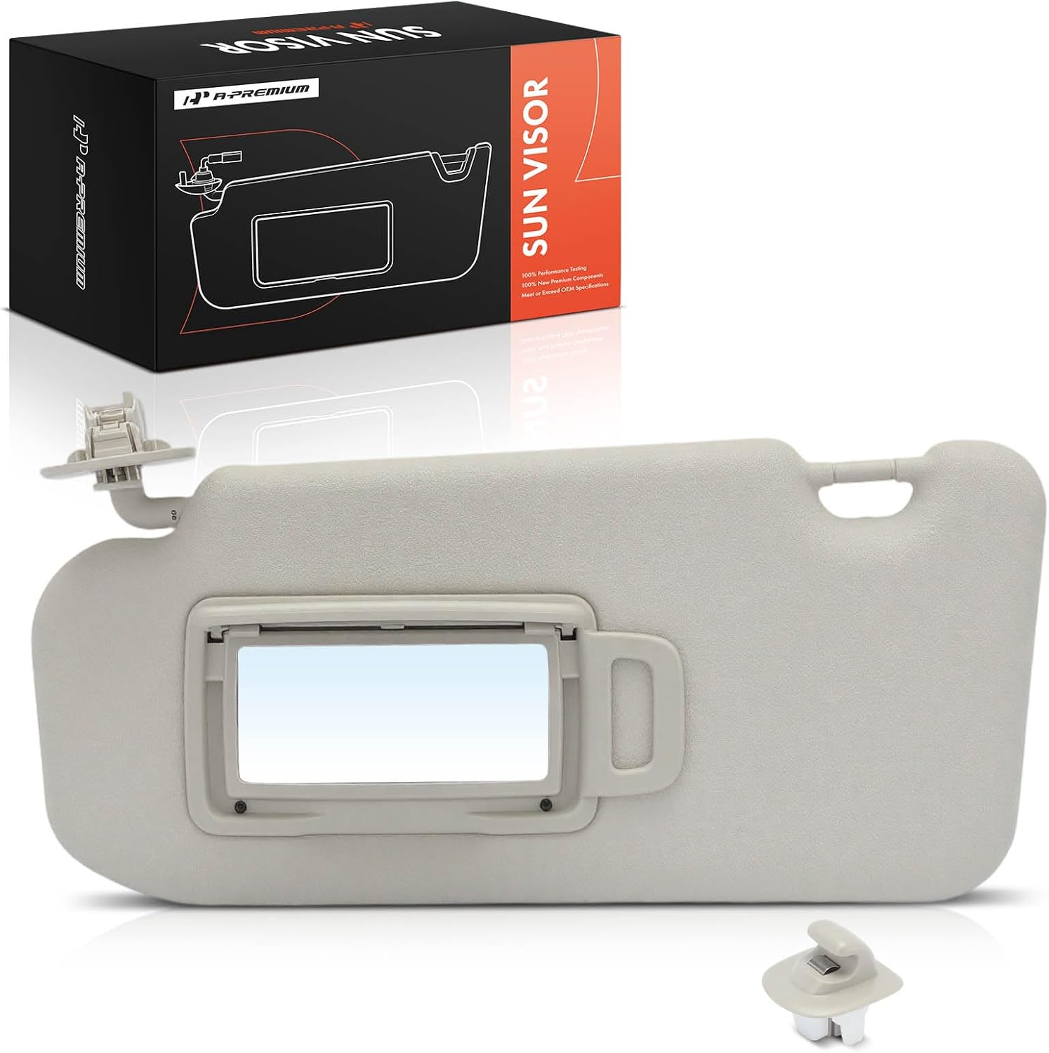 A-Premium Left Driver Side Sun Visor Compatible with Nissan Sentra 2020 2021 2022 2023 2024 2025 - with Vanity Mirror, Without Vanity Light, Gray Color - Replaces 964016LE0C