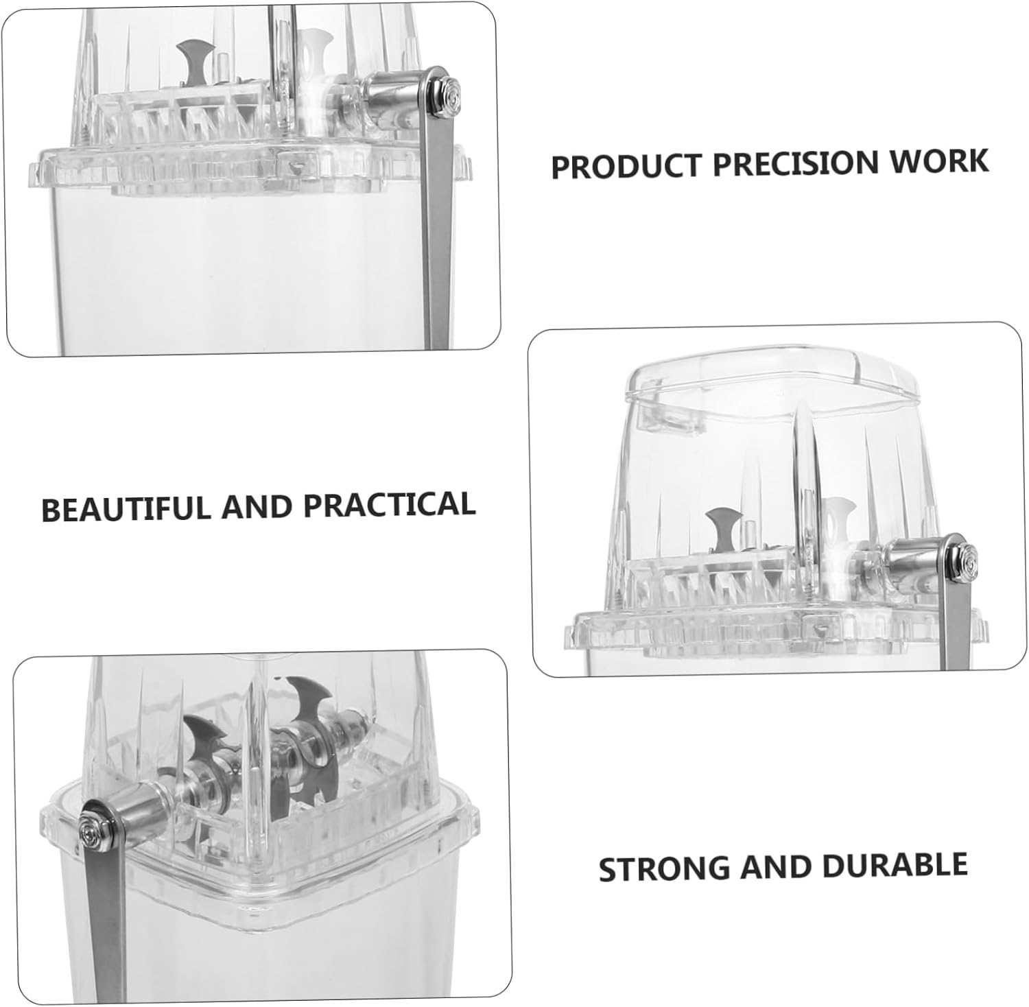 Manual Ice Crusher Compact Hand-crank Design for Home Use for Shaved Ice Cocktails and Slushies Transparent Cover for Easy Monitoring Summer Fun
