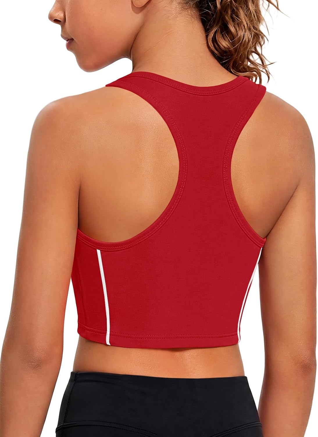Haloumoning Girls Sports Bra Athletic Racerback Scoop Neck Training Bras