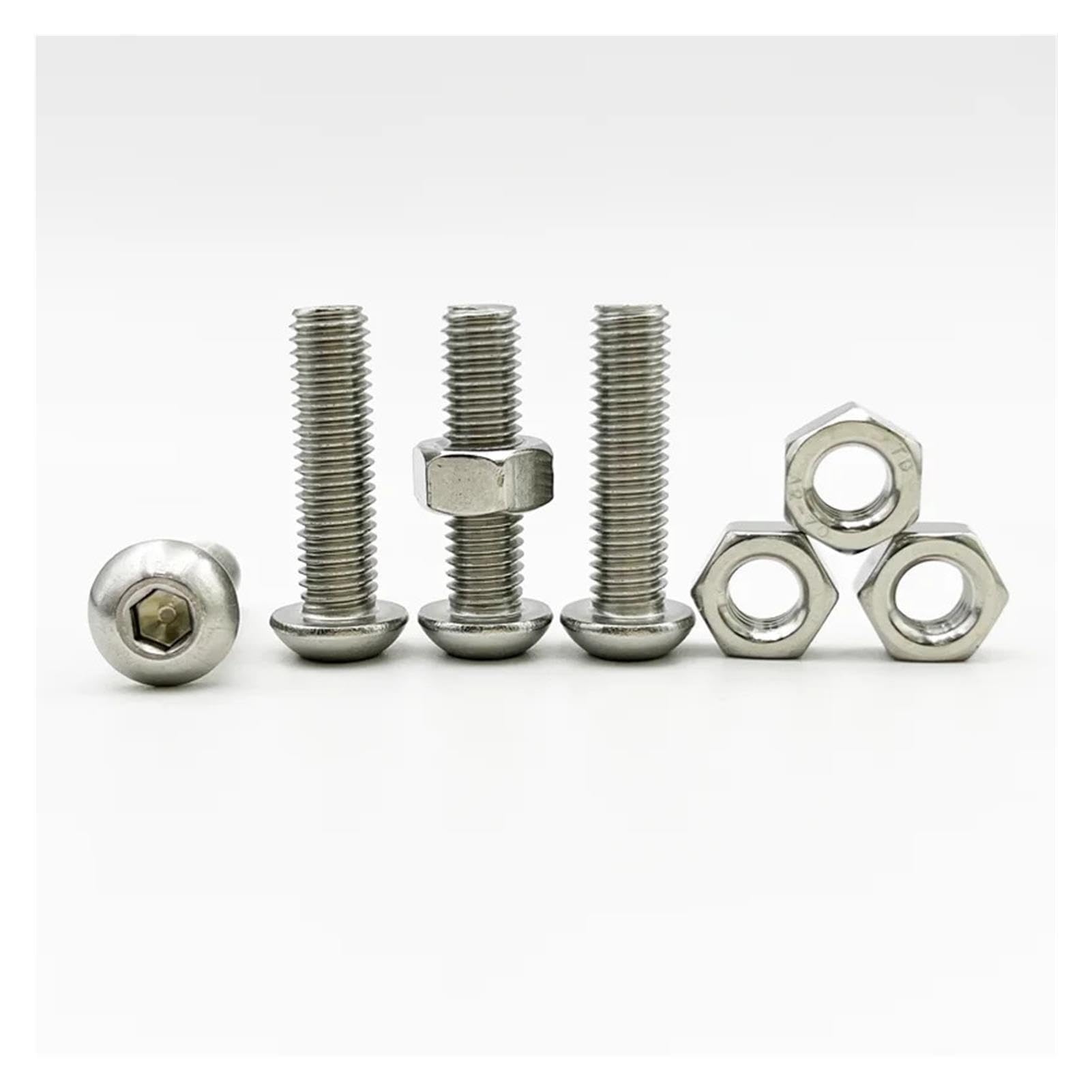 304 Stainless Steel Hex Socket Head Cap Screw Nut Bolt Assortment Kit M2-M6