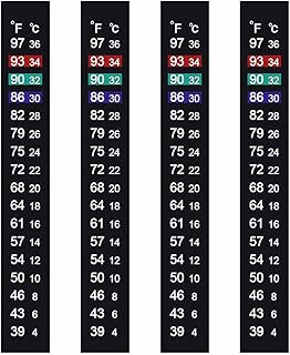 Aquarium Thermometer Strips, Fish Tank Thermometer Sticker Temperature Strips, Adhesive Strip Thermometer for Fish Tank/Kombucha/Fermentation (39℉ to 97℉ & 4℃ to 36℃) Terrarium Water Temperature Test