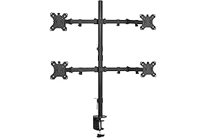 QUAD MONITOR STAND: VIVO Desk Mount for 4 Monitors, Fully Adjustable Ergonomic...