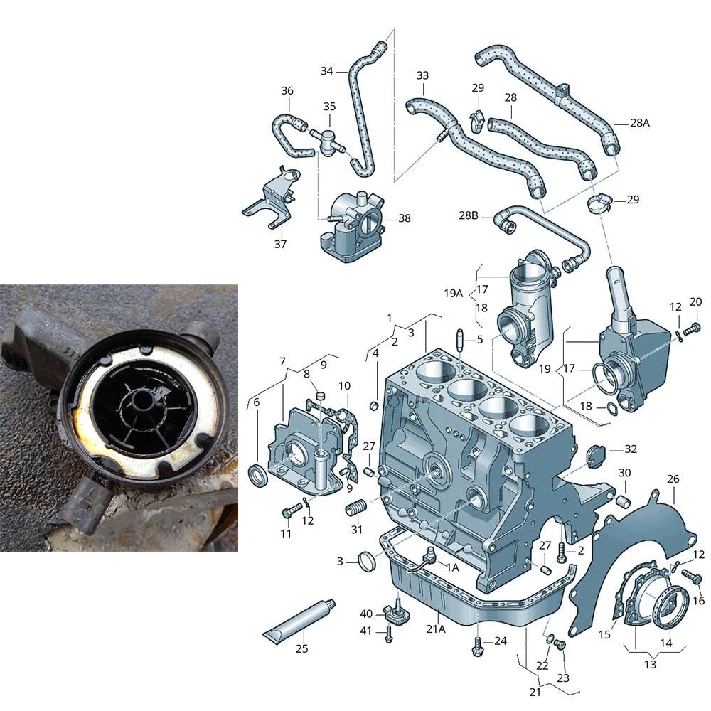 Auto-Zylinderköpfe Ölentlüftungs-Wasserabscheidermembran 036 103 464 AC Für Seat Für VW Für Golf Für Skoda 036103464AC 036103464 036103464AH Ventildeckel Zylinderkopfhaube(5 PCS)