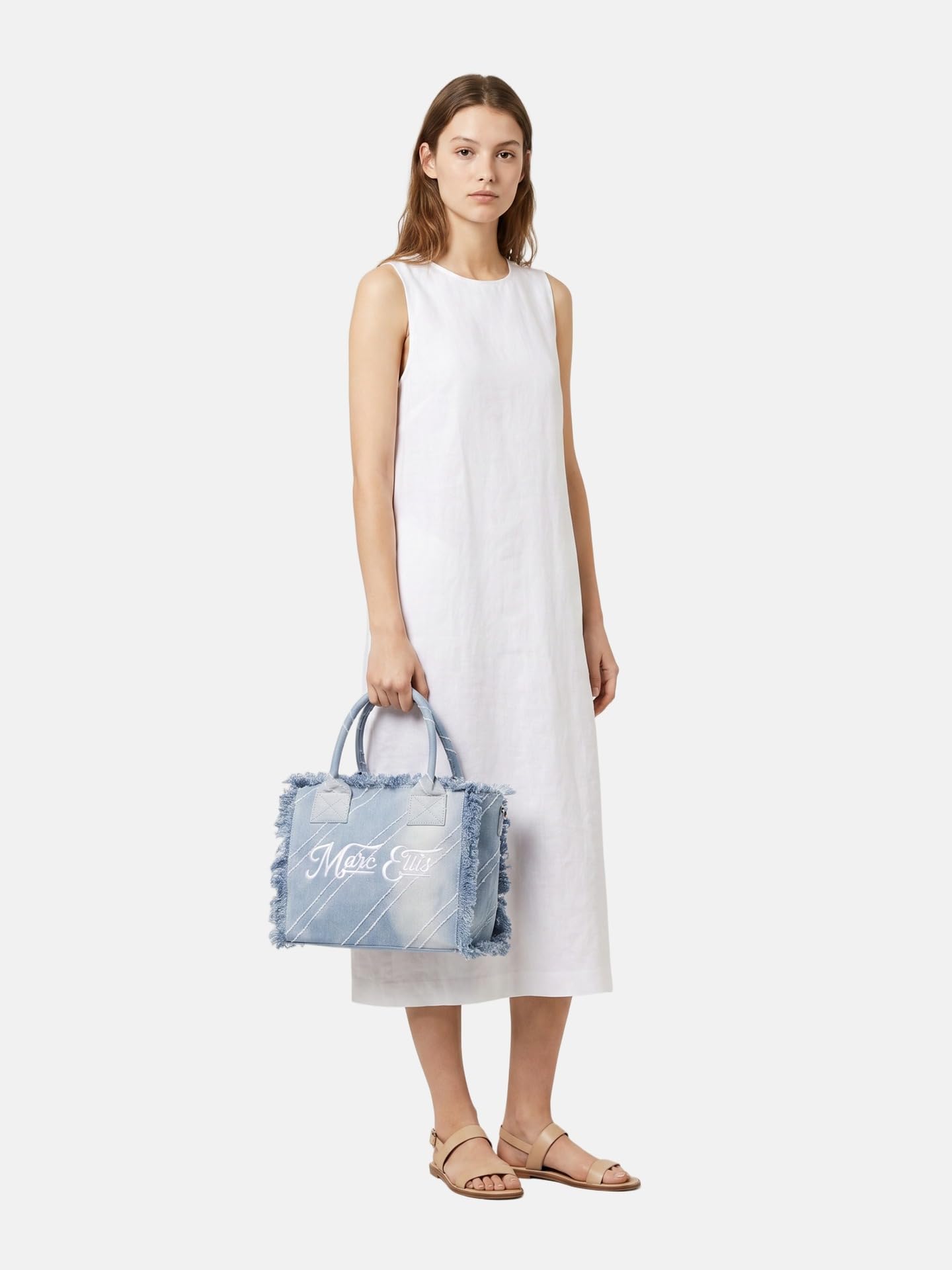 MARC ELLIS Borsa a Mano Shopper Blu Poliestere con Zip jeans UNICA 26x23x14 cm BUBY S. MIQUEL