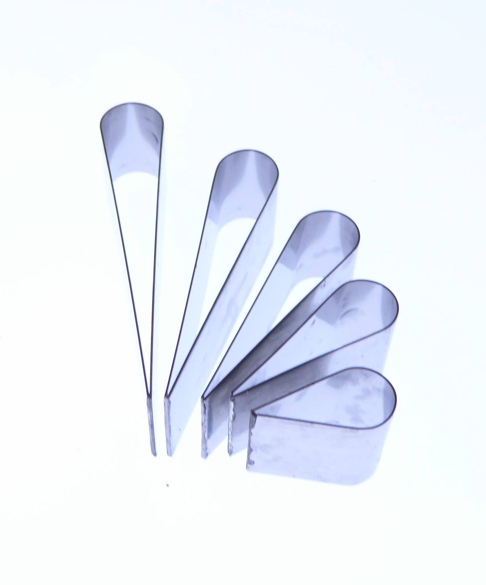 Teardrop Set of 5 Cutters - Stainless Steel Sugarcraft Cutter - Valley Cutter Company