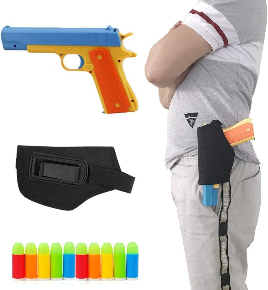 CHENP Toy Gun, Colt 1911 Toy Pistol with 10 Pcs Colorful Soft Bullets, Ejecting Magazine and Pull Back Action