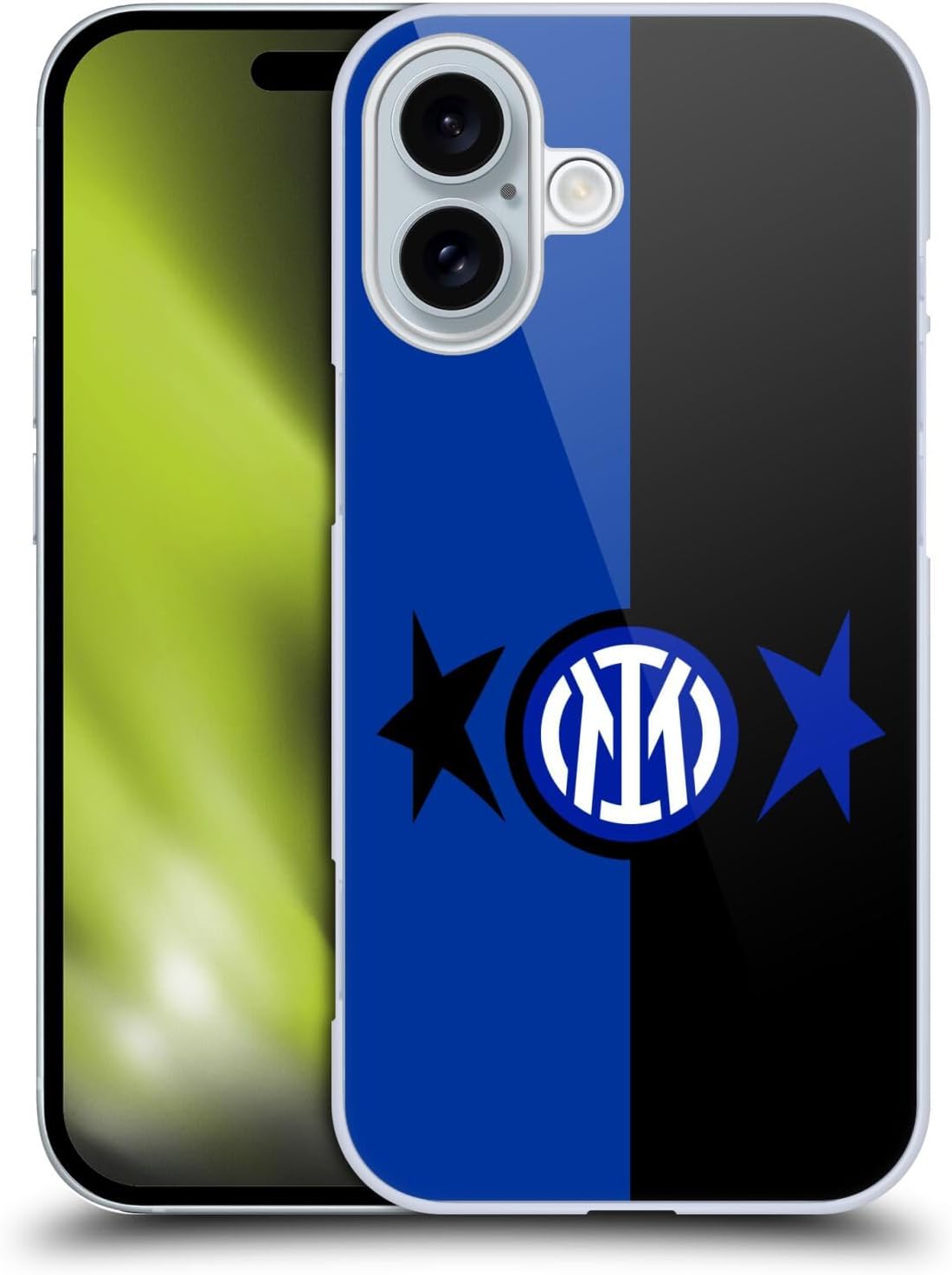 Head Case Designs Officially Licensed Inter Milan Black & Blue IM 2Stars Hard Back Case Compatible with Apple iPhone 16