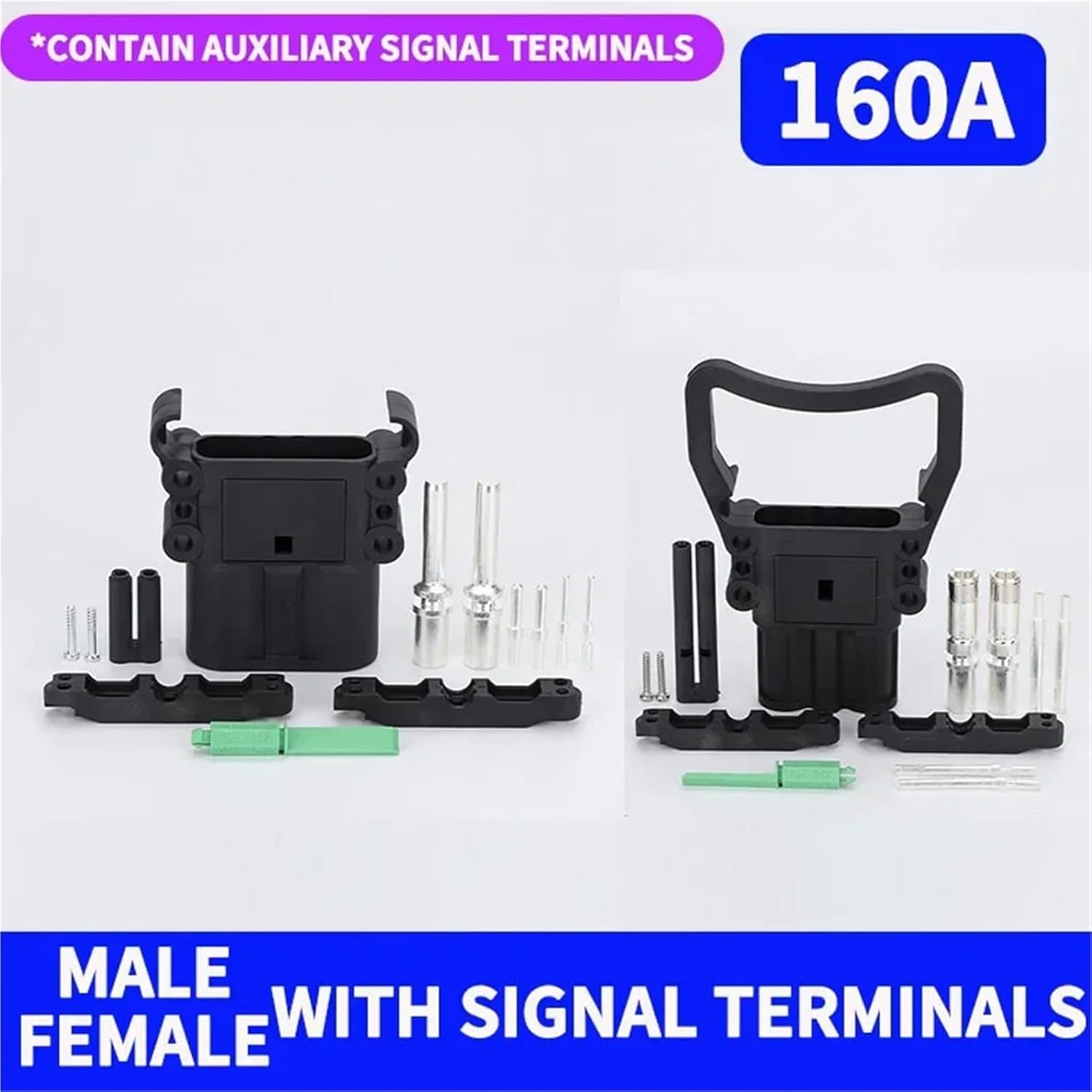 1/5/20 Sets Rema Type Electric Forklift Male Female Plug Connector 80A 160A 320A Battery Charging Source(160a Male Female WST,20 Sets)