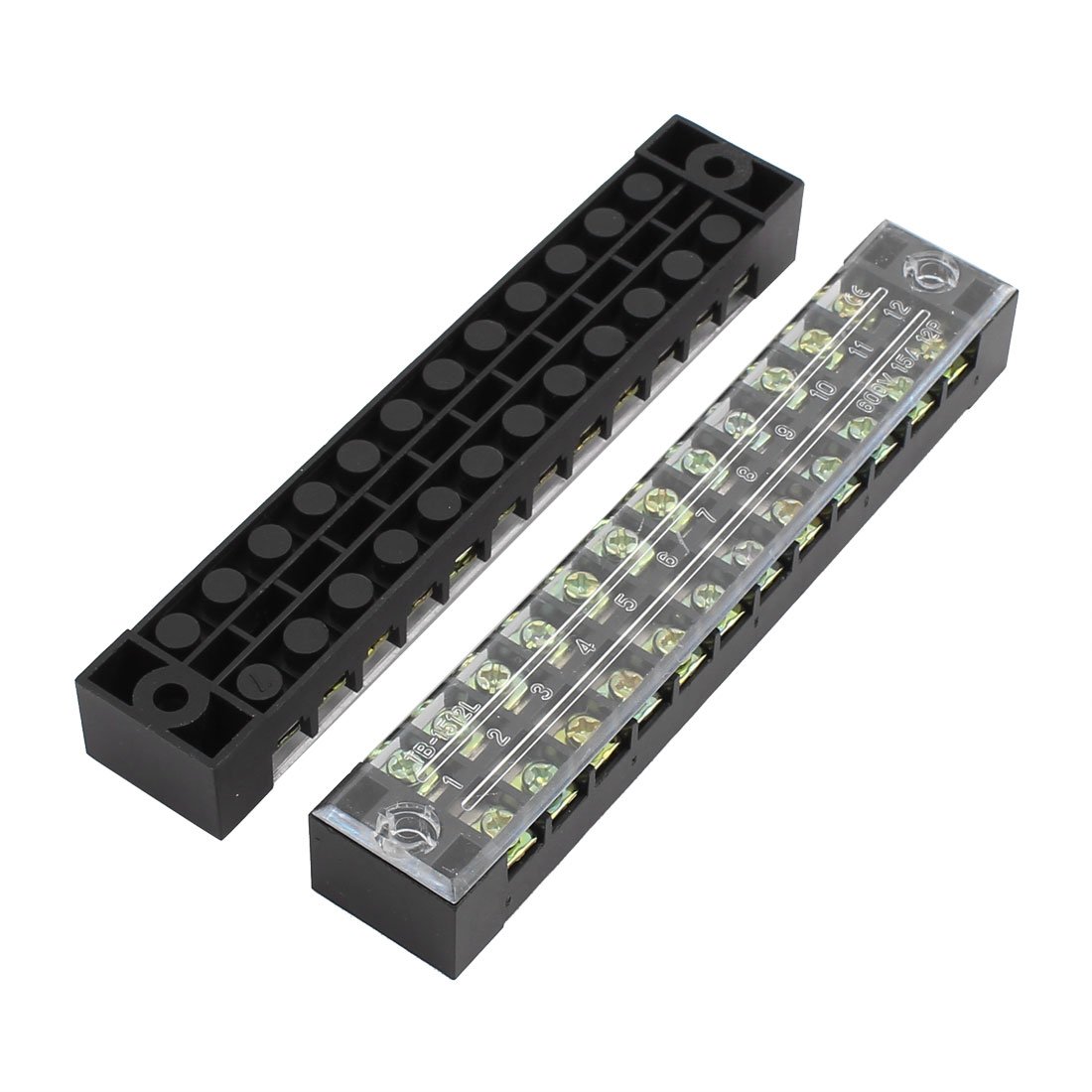 Amazon.com: Aexit 2Pcs TB-1512 Terminal Blocks 600V 15A 12P Dual