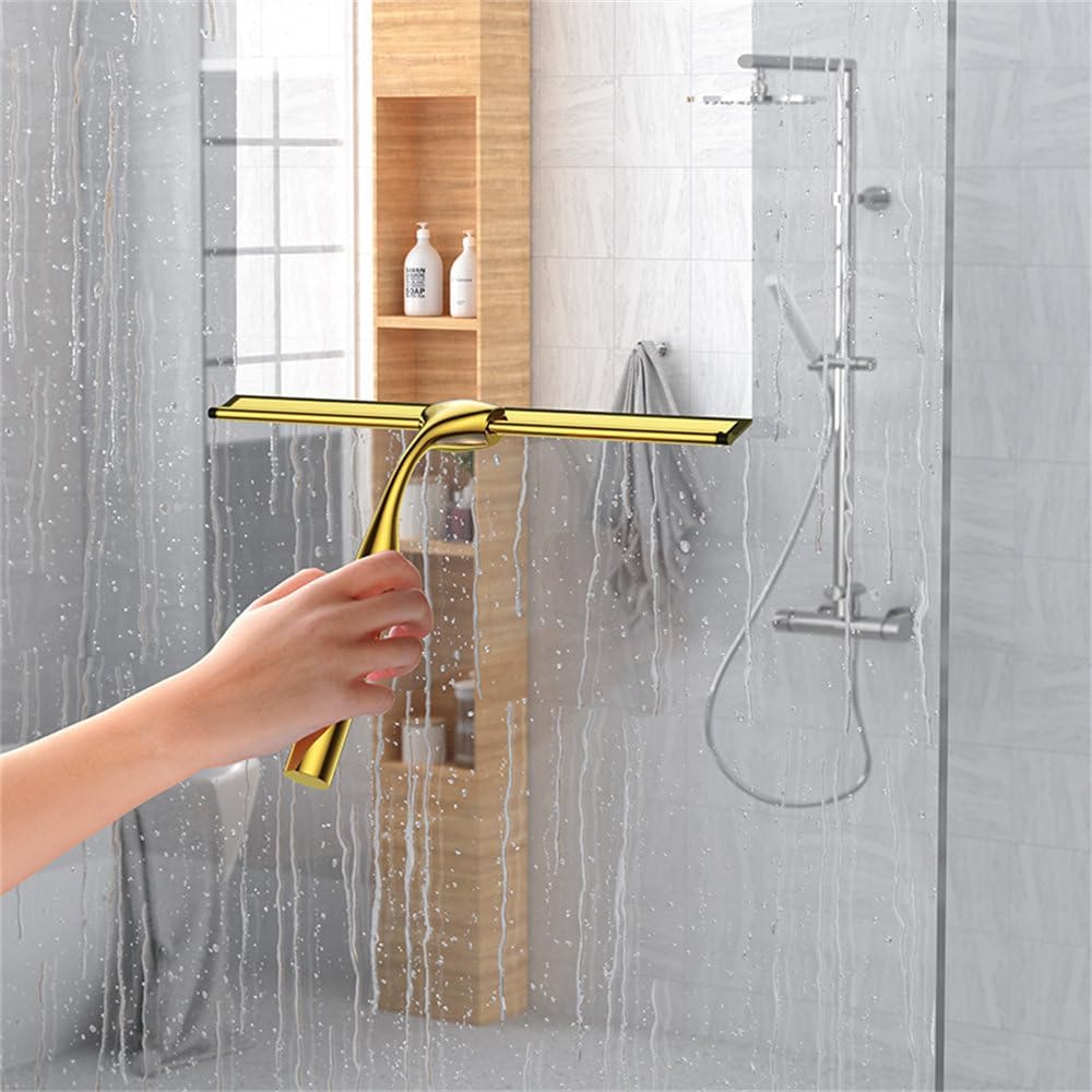 10" Silicone Squeegee for Window Glass Shower Door Car Windshield with a Hook,Black,25.4 * 16.5cm