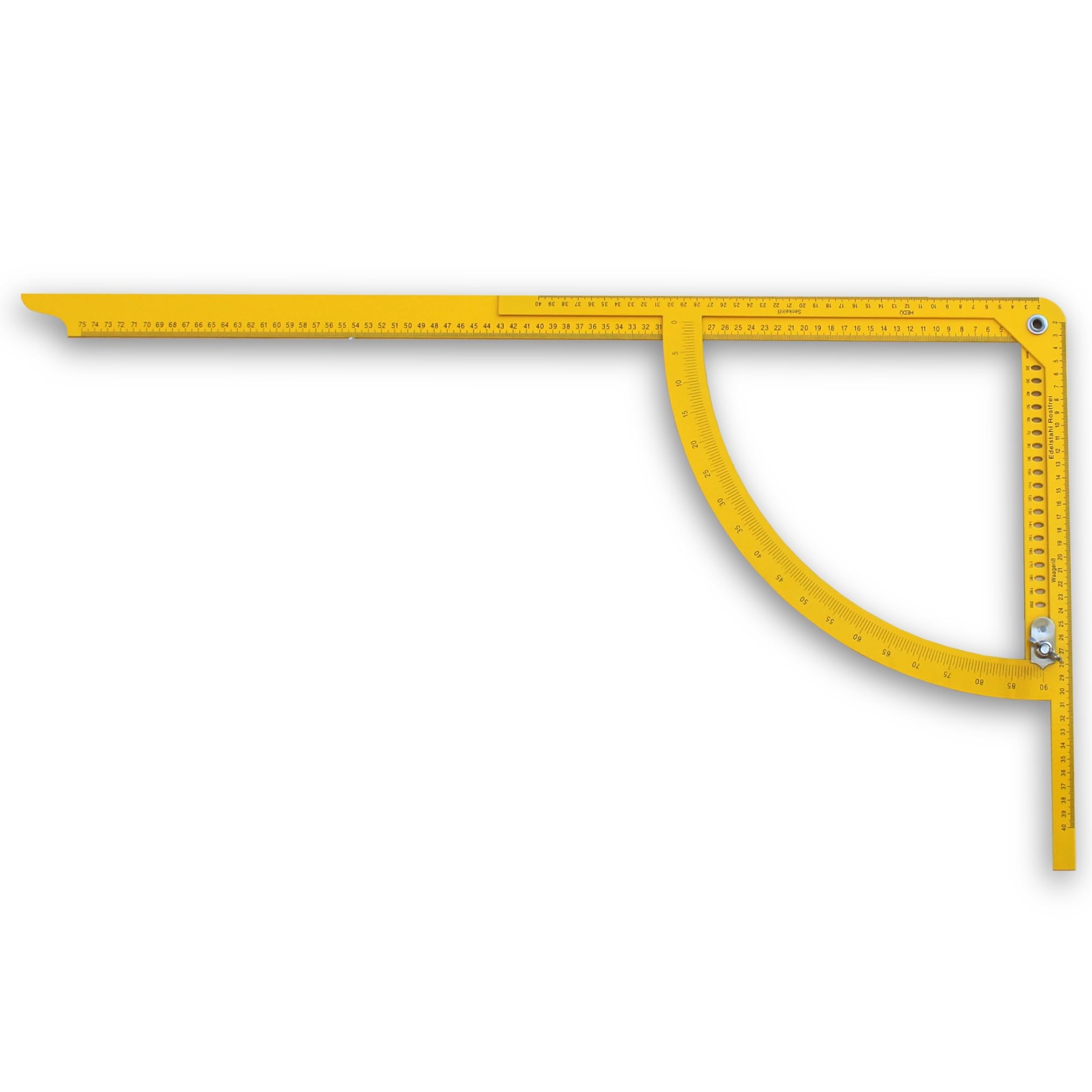 Instrumento de trazado Escuadra Alfa Clásico Amarillo - Escuadra Alfa para carpinteros, ángulo de marcado & ángulo de precisión, herramienta para carpinteros