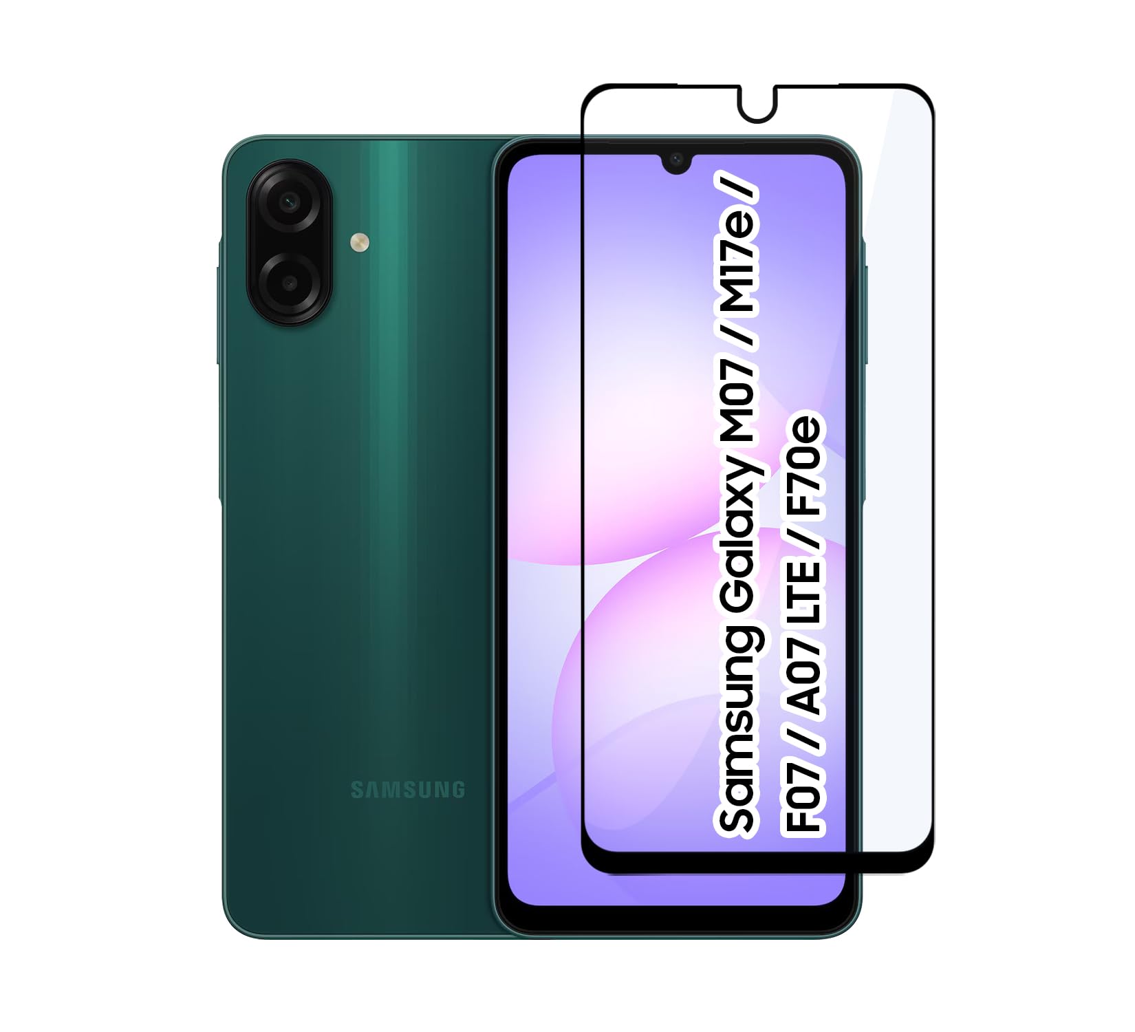 CEDO Tempered Glass for Samsung Galaxy M07/ M17e/ F07/ A07 LTE/ F70e | Screen Protector Full HD Quality Tempered Glass Anti-Scratch Edge to Edge Coverage with Easy Installation Kit (Black)