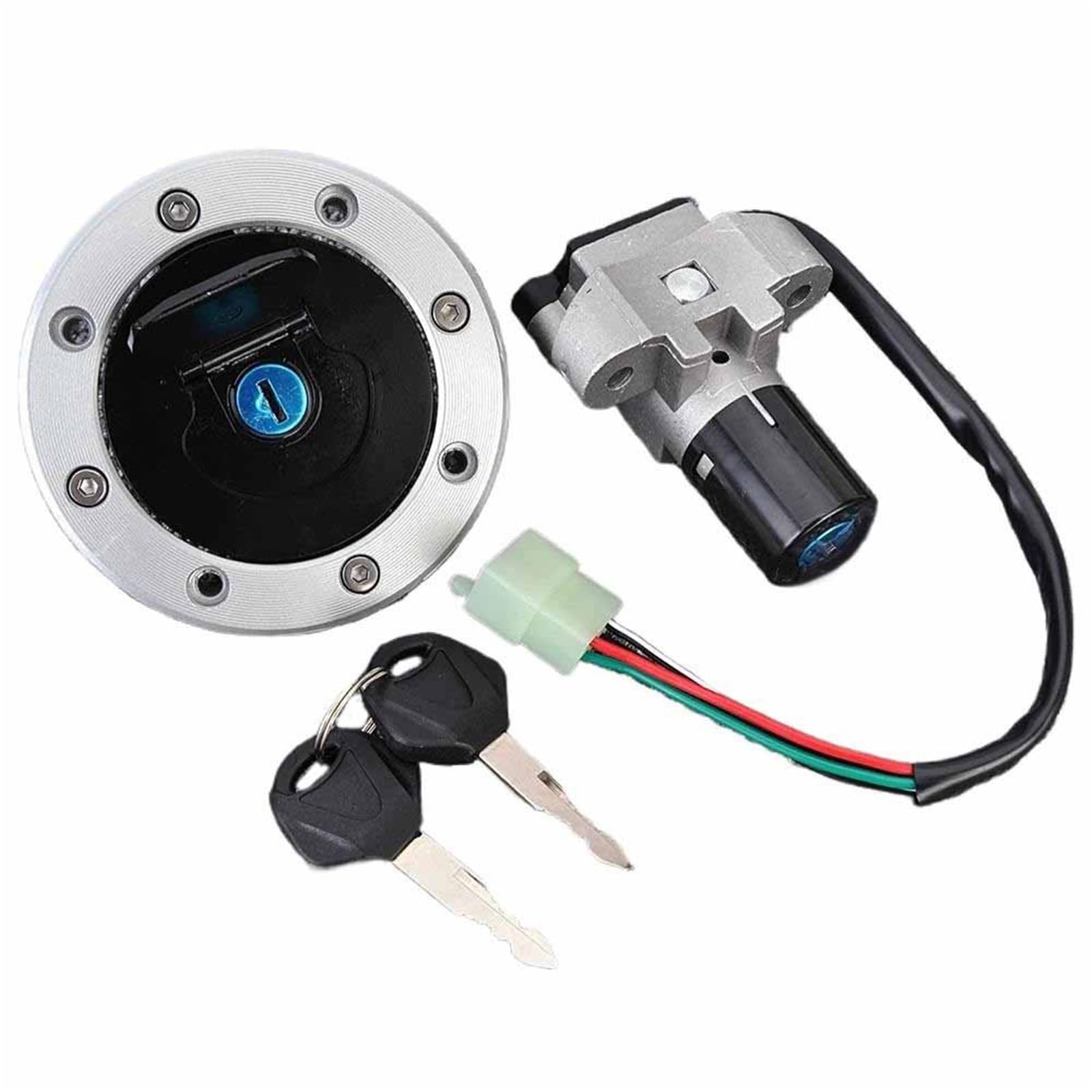 Accesorios para Motocicletas Tapa del depósito de Combustible con Cerradura de Encendido y Llave para Suzuki GSF400 M/N/P Bandit 1989-1995 1994 1993 1992 1991 1990